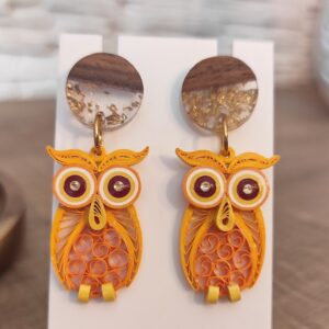 boucles d'oreilles hiboux les boud papiers de Cécile