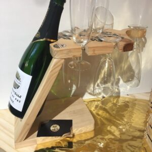 support bouteille bois