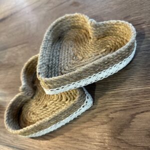 panier jute coeur corde nature